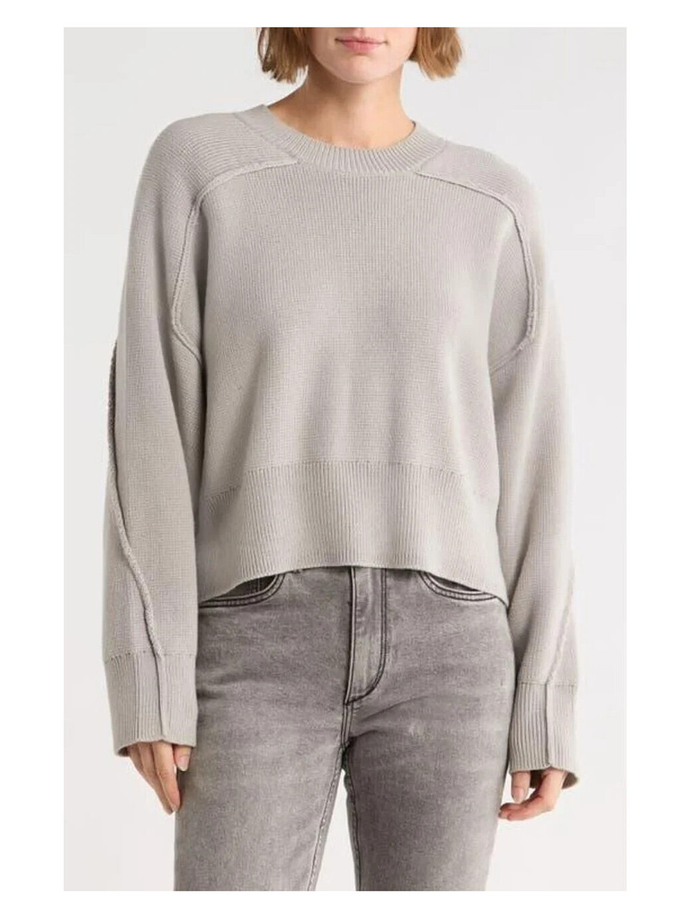 NEW, Rag & Bone Lysa Crewneck Sweater in Gray size S #T3949